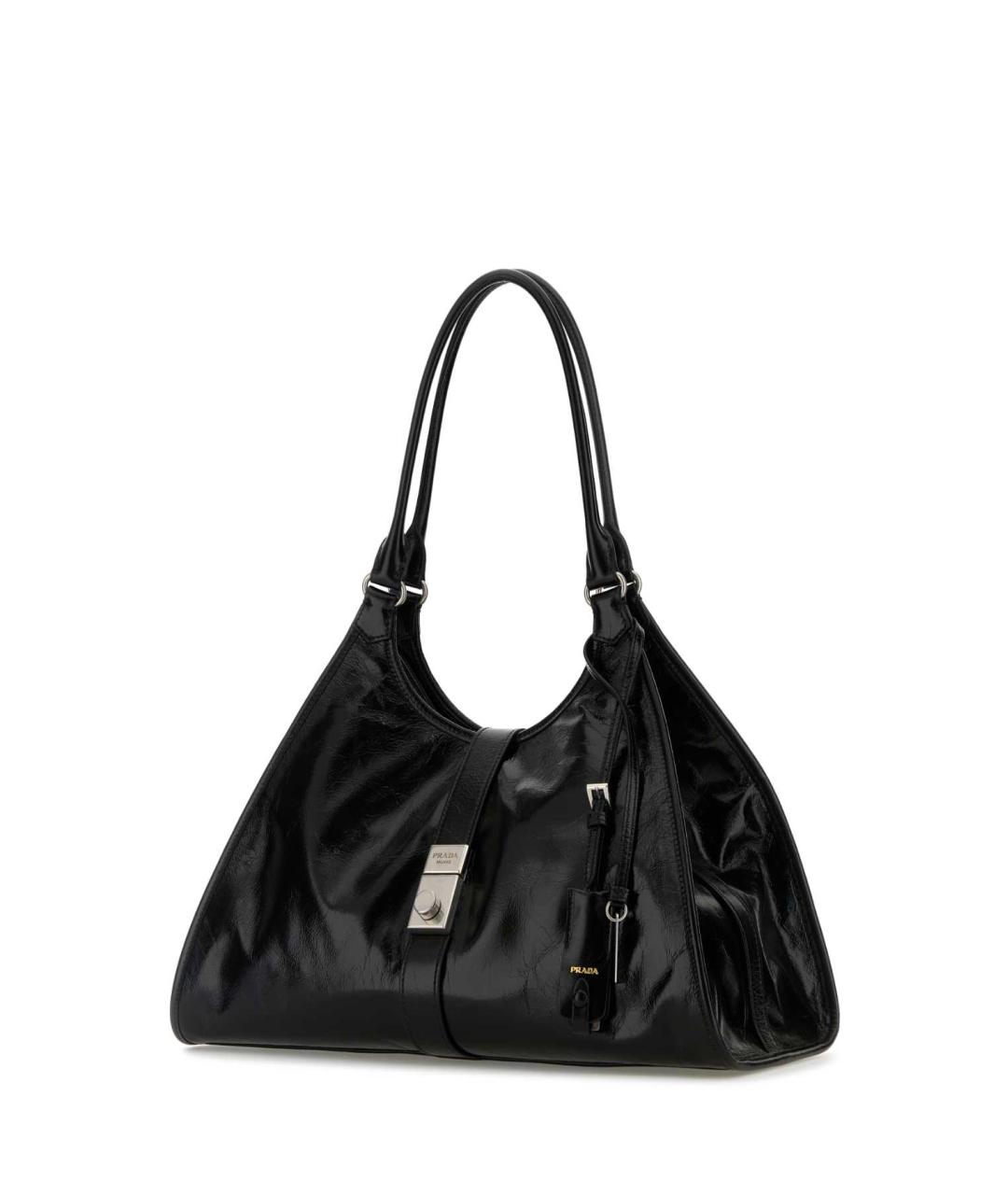 PRADA Черная кожаная сумка тоут, фото 2