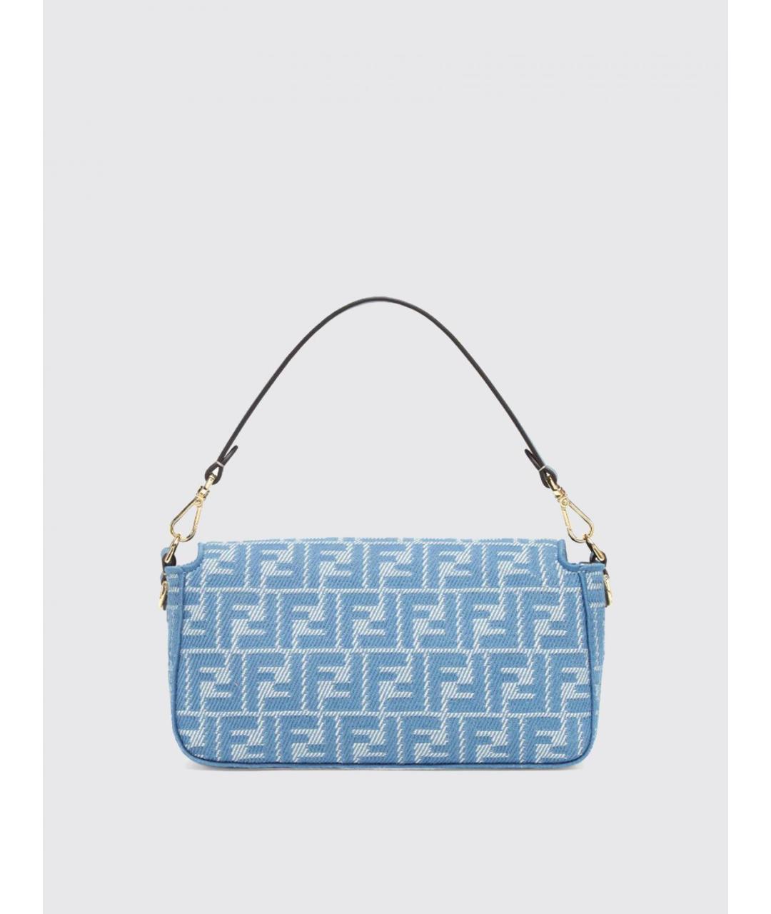 FENDI Голубая деним сумка через плечо, фото 2