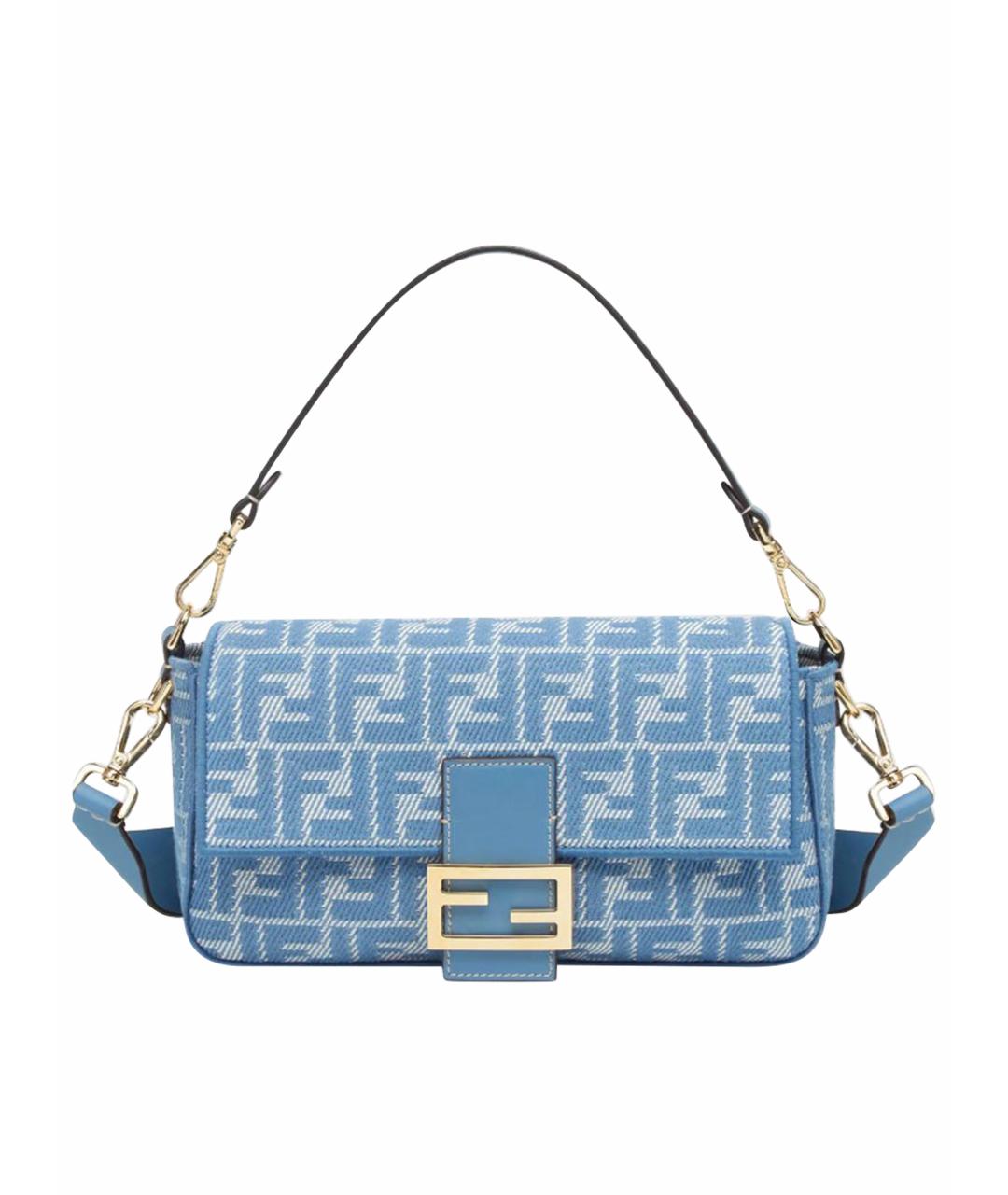 FENDI Голубая деним сумка через плечо, фото 1