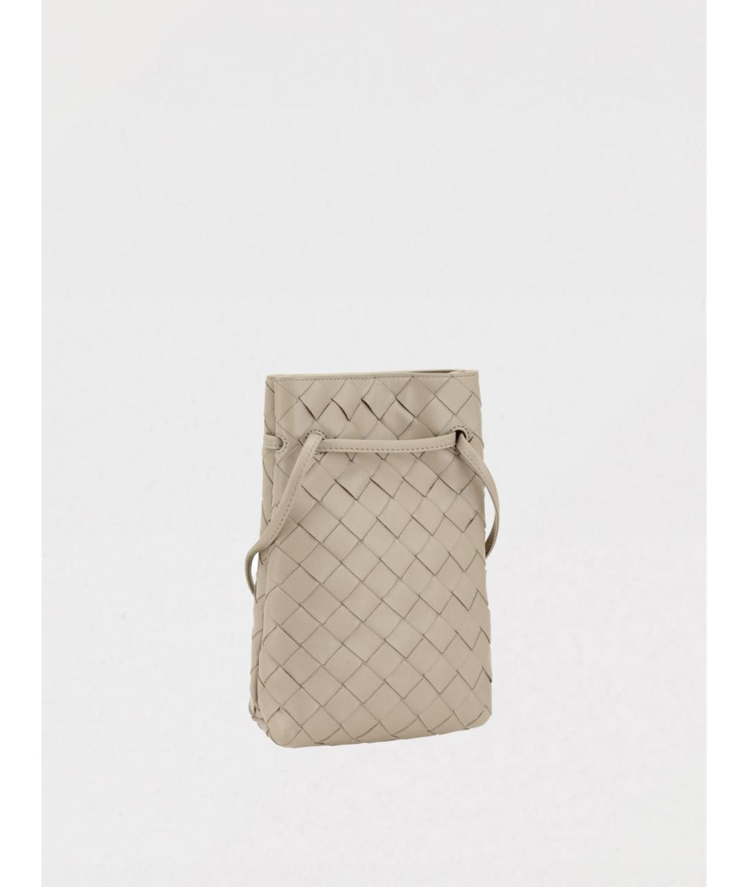 BOTTEGA VENETA Бежевая кожаная сумка через плечо, фото 2