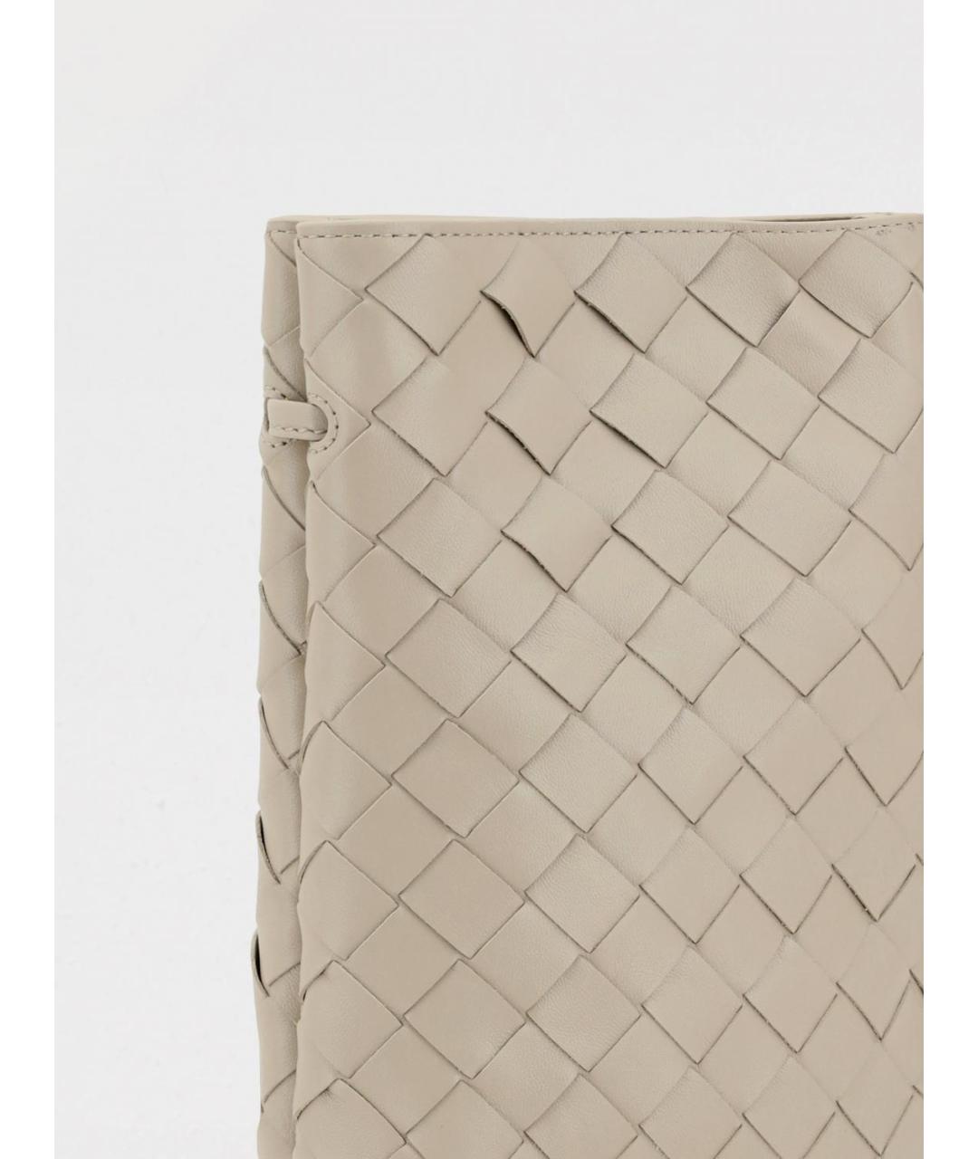 BOTTEGA VENETA Бежевая кожаная сумка через плечо, фото 3