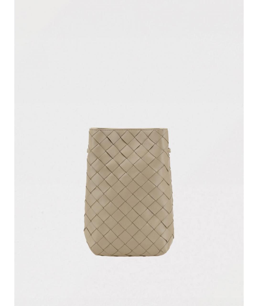 BOTTEGA VENETA Бежевая кожаная сумка через плечо, фото 4