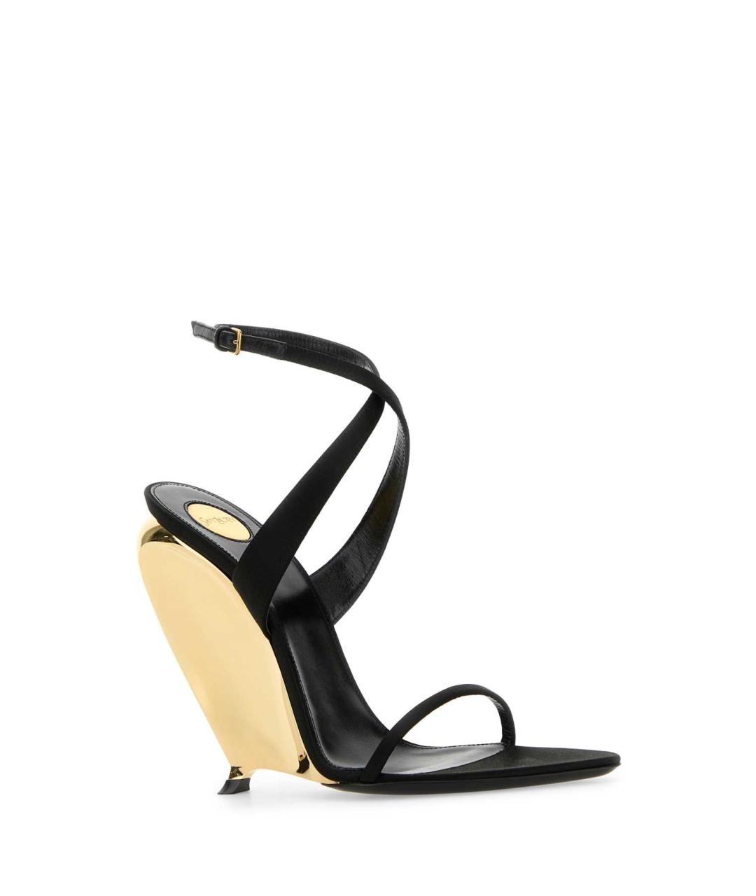 SAINT LAURENT Черные кожаные босоножки, фото 2