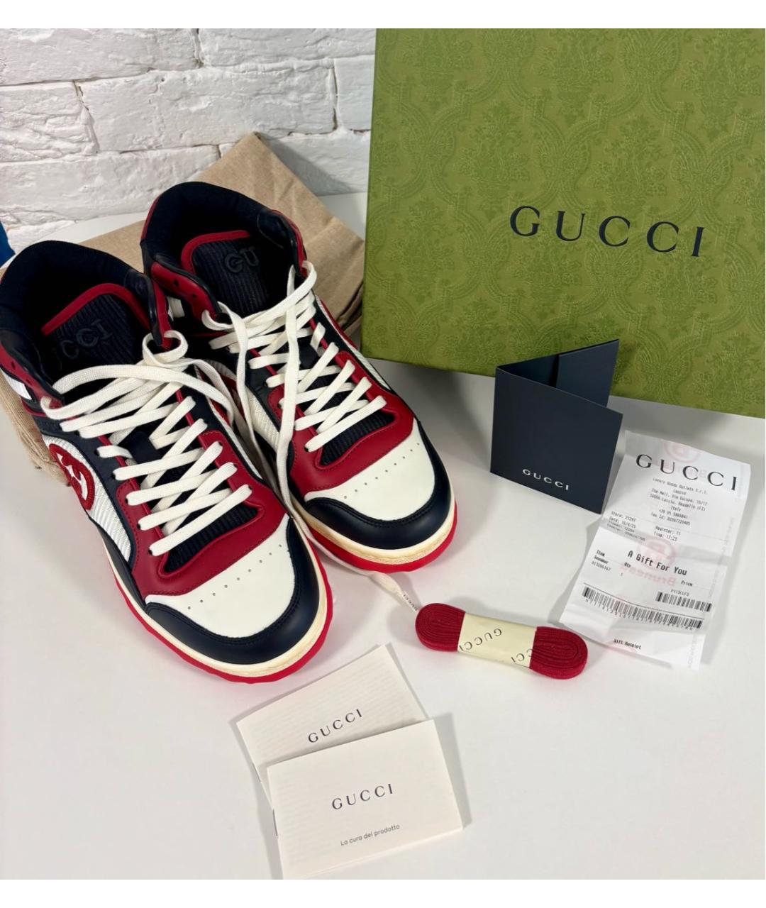 GUCCI Мульти кожаные кеды, фото 8