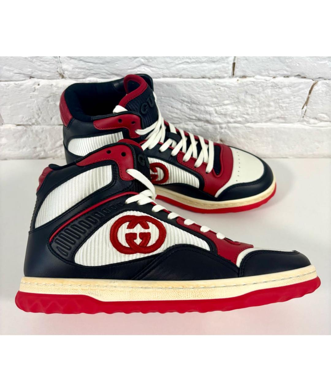 GUCCI Мульти кожаные кеды, фото 9