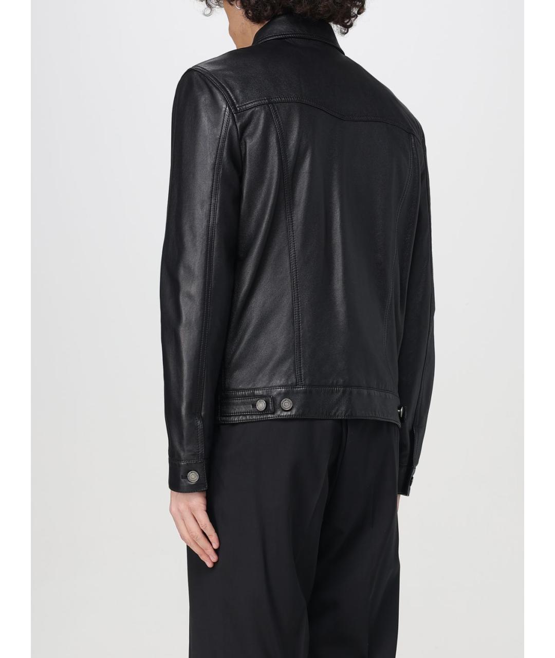 SAINT LAURENT Черная кожаная куртка, фото 4