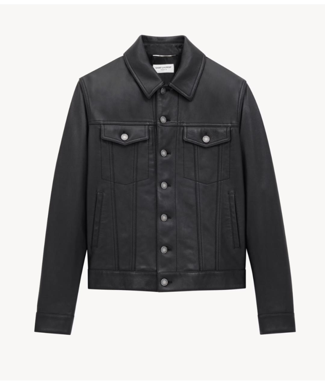 SAINT LAURENT Черная кожаная куртка, фото 7