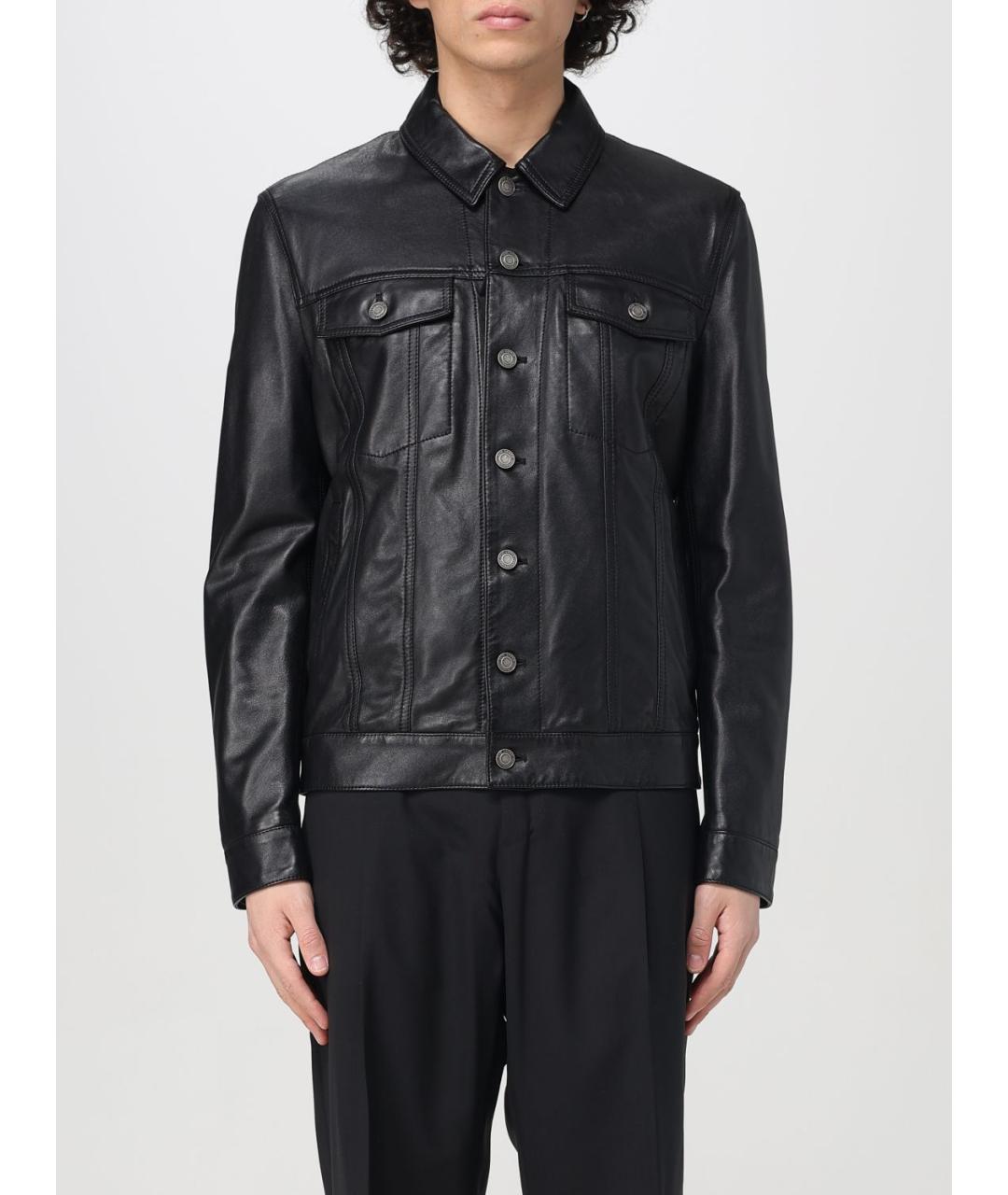 SAINT LAURENT Черная кожаная куртка, фото 2