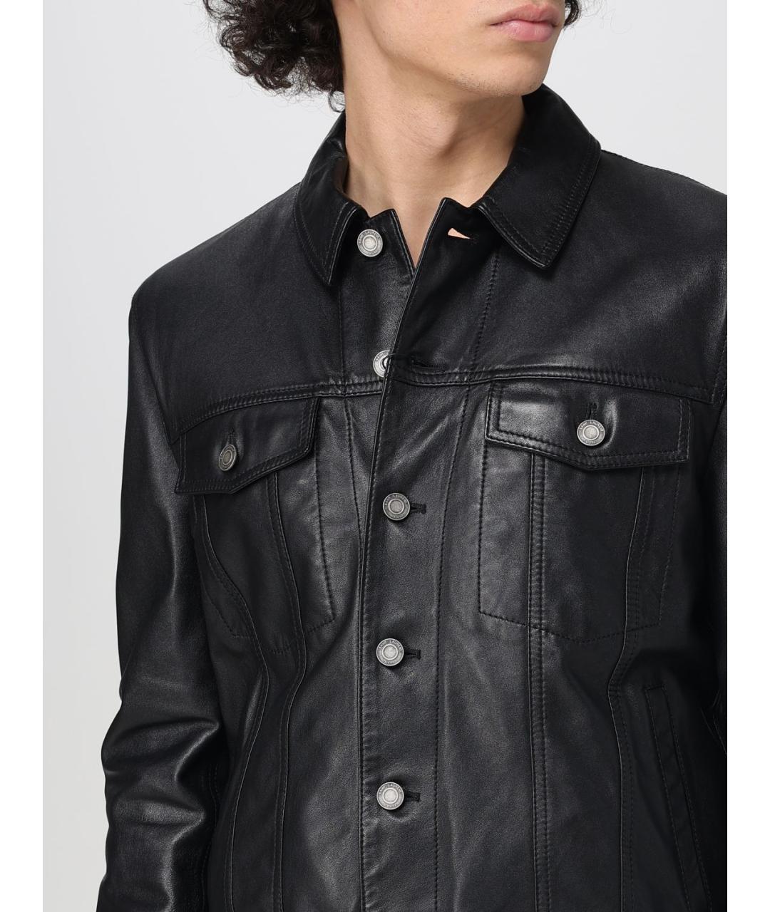 SAINT LAURENT Черная кожаная куртка, фото 6