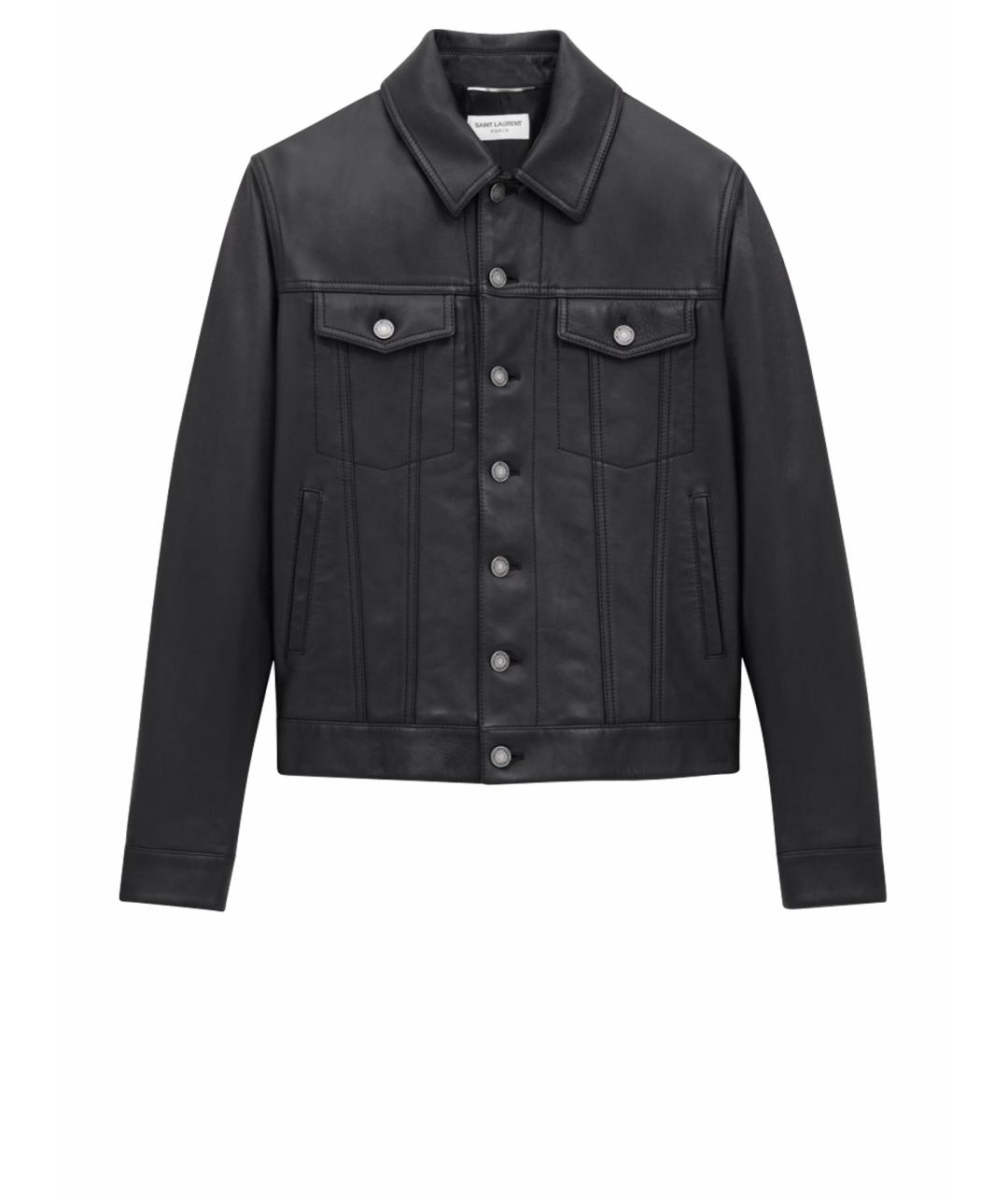SAINT LAURENT Черная кожаная куртка, фото 1