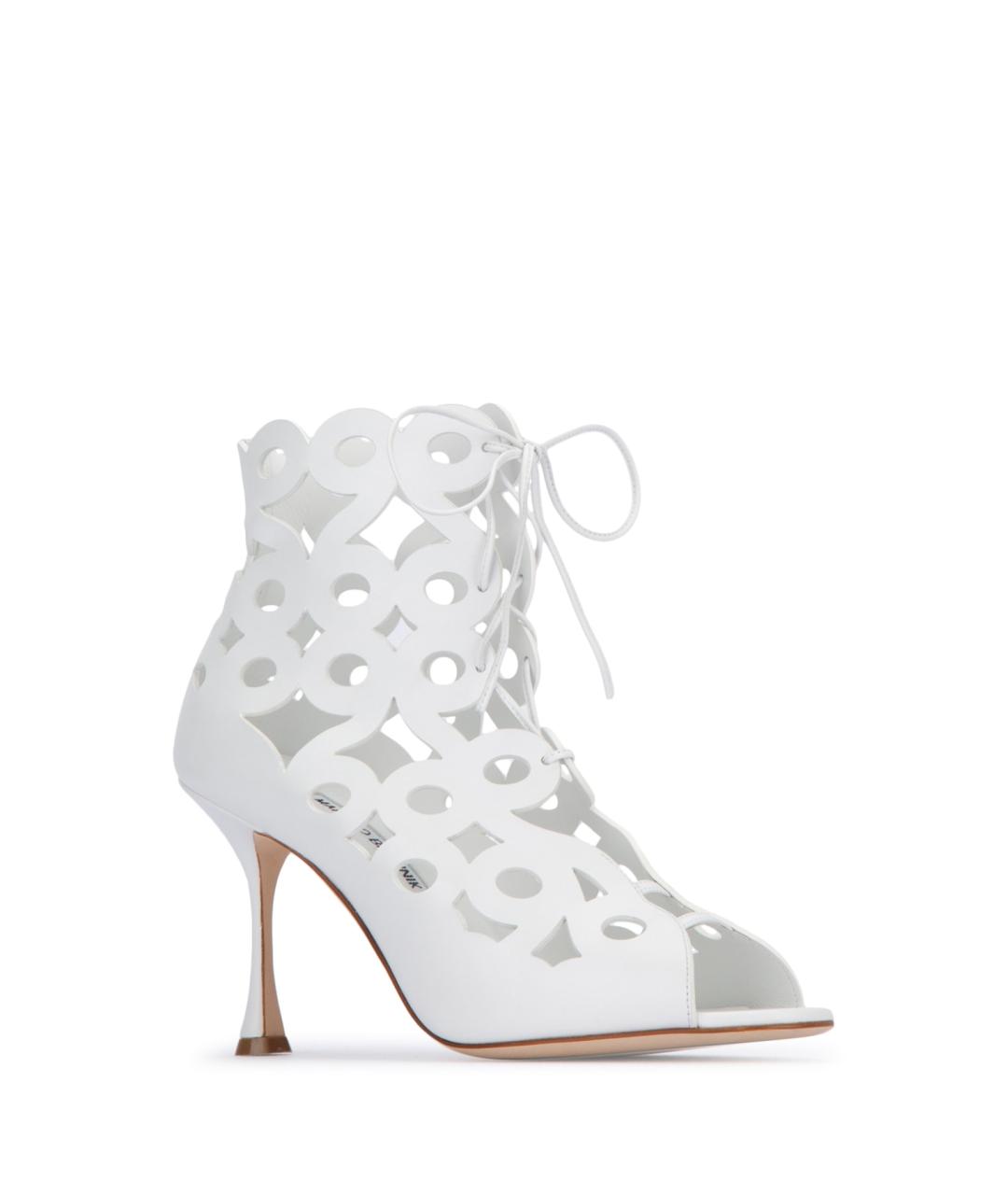 MANOLO BLAHNIK Белые кожаные туфли, фото 2