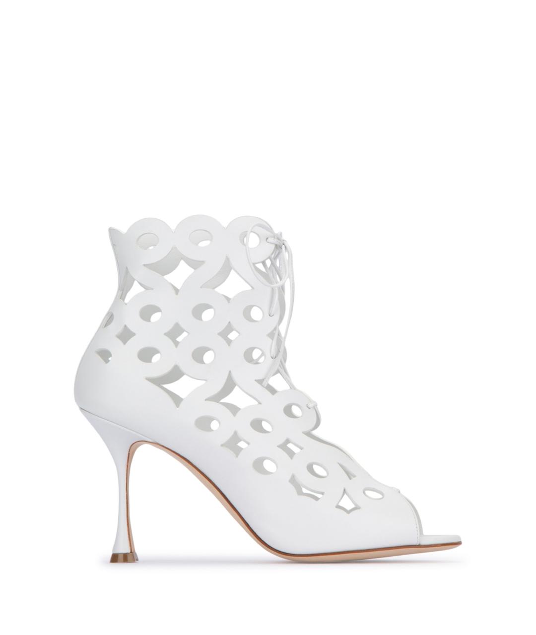 MANOLO BLAHNIK Белые кожаные туфли, фото 1