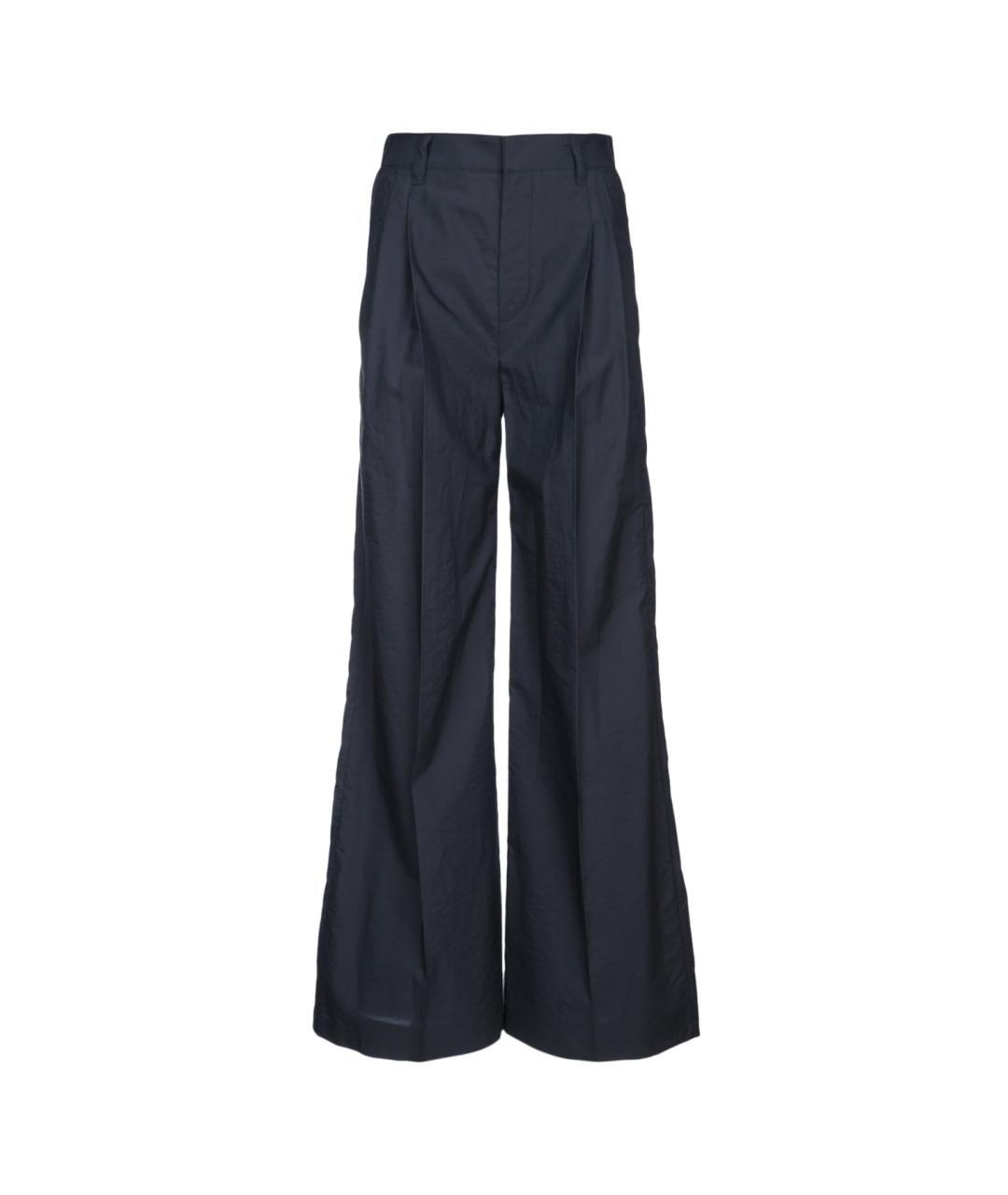 BRUNELLO CUCINELLI Темно-синие хлопковые брюки широкие, фото 1
