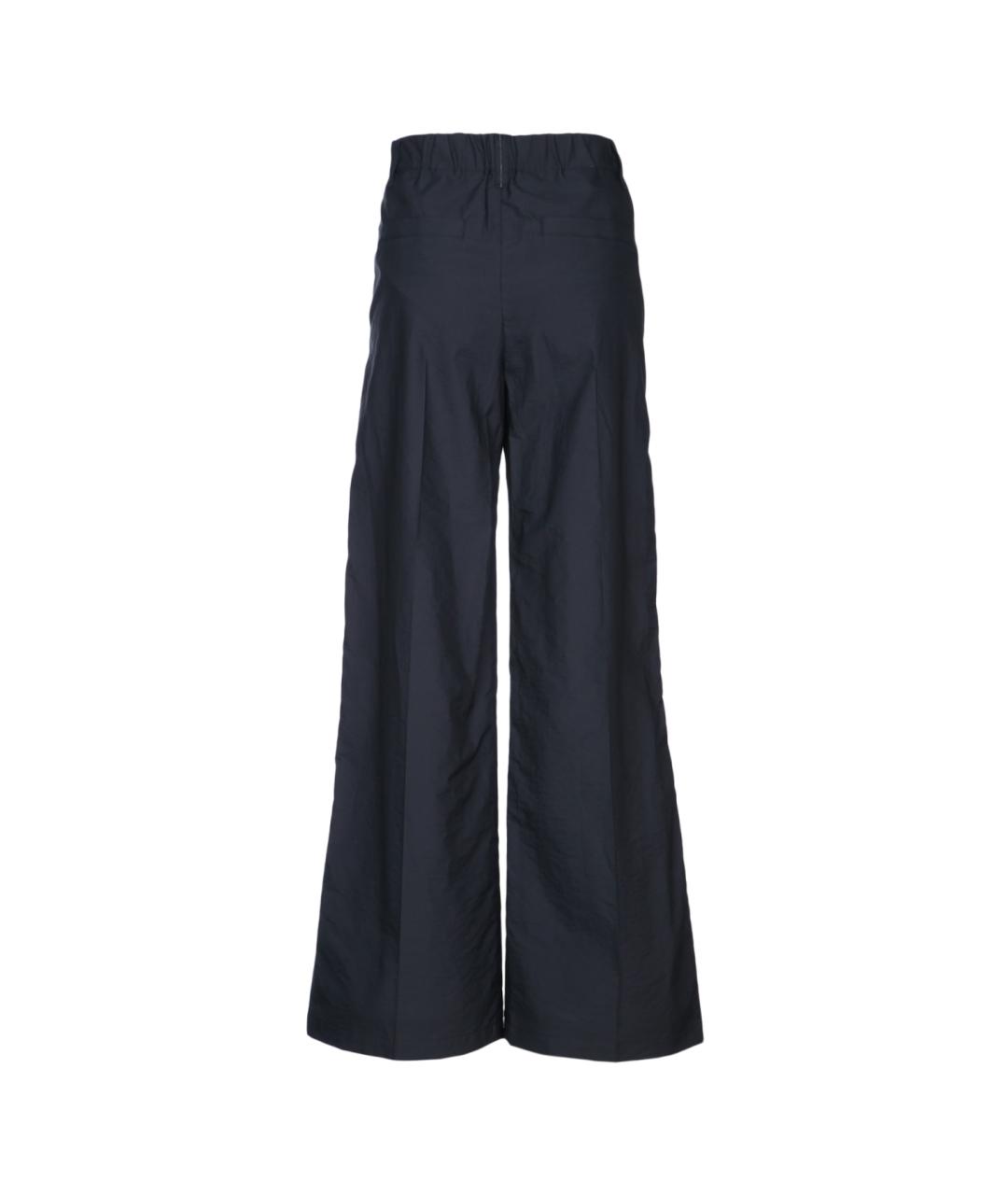 BRUNELLO CUCINELLI Темно-синие хлопковые брюки широкие, фото 2