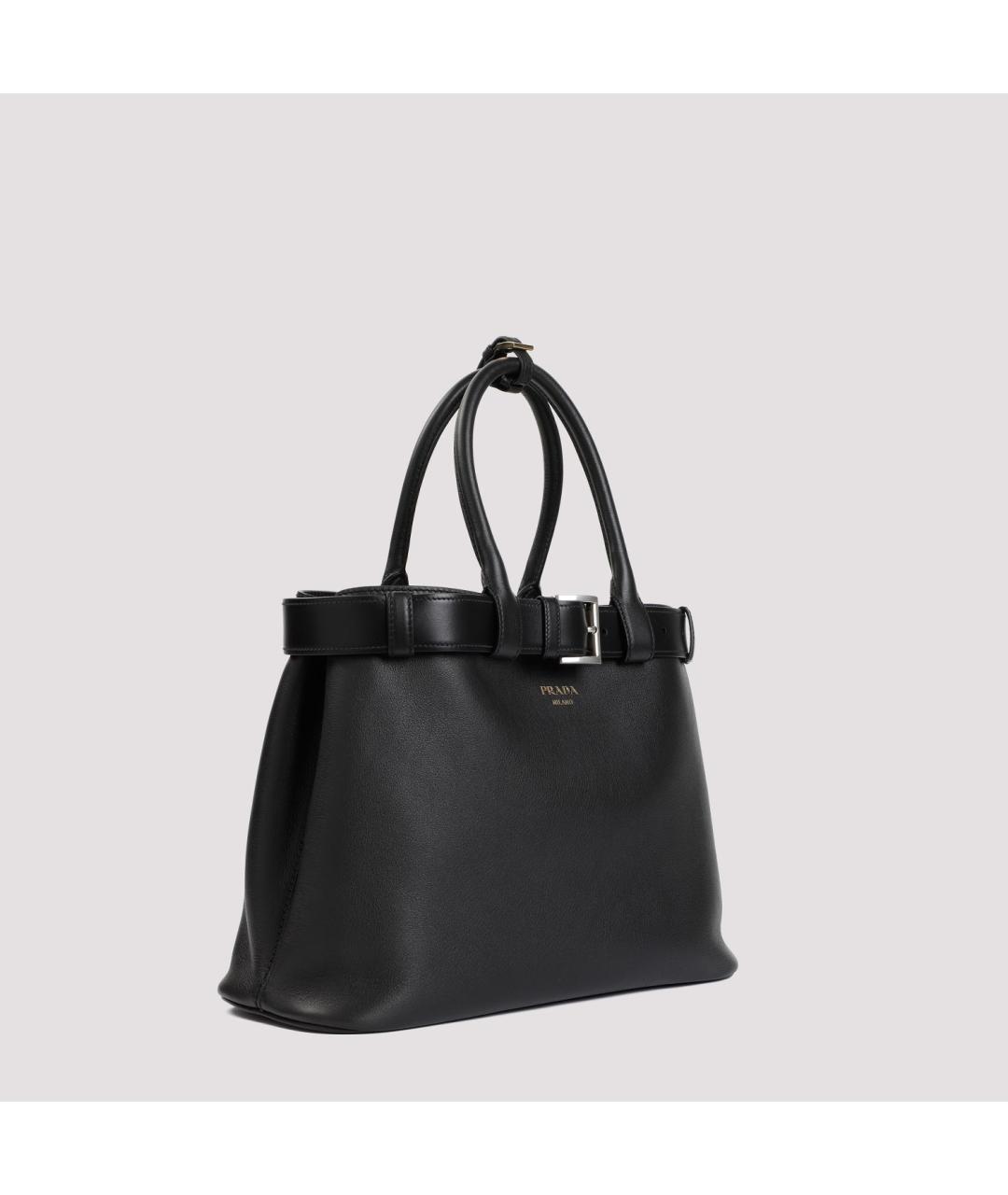 PRADA Черная кожаная сумка тоут, фото 4
