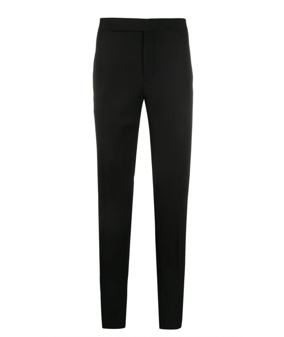 SAINT LAURENT Черные шерстяные классические брюки, фото 1