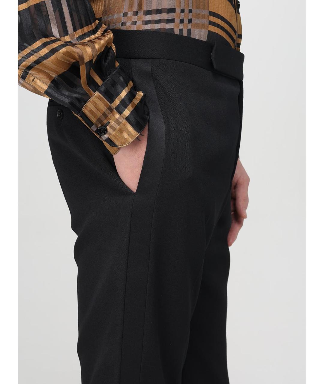 SAINT LAURENT Черные шерстяные классические брюки, фото 6