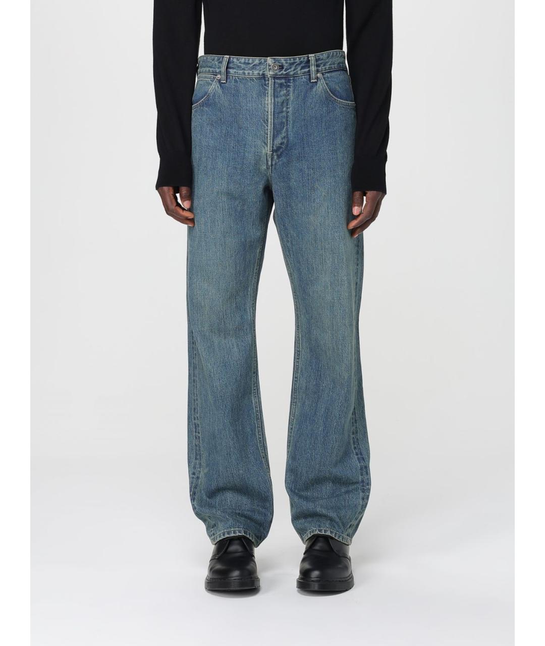 JIL SANDER Синие хлопковые прямые джинсы, фото 2