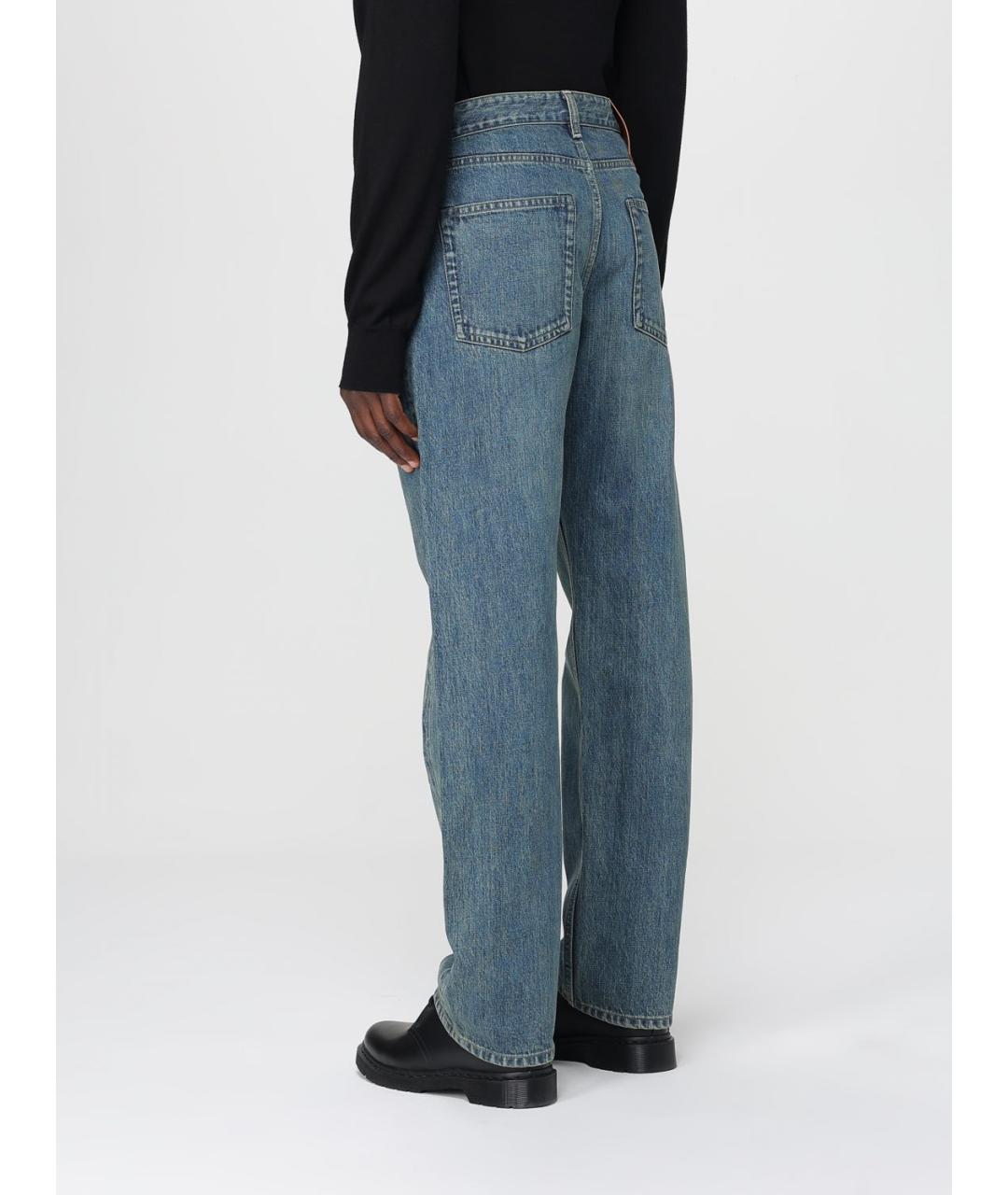 JIL SANDER Синие хлопковые прямые джинсы, фото 4