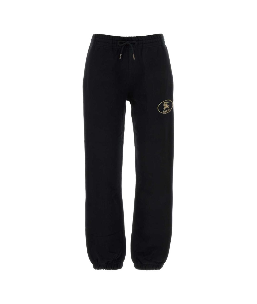 BURBERRY Черные хлопковые прямые брюки, фото 1