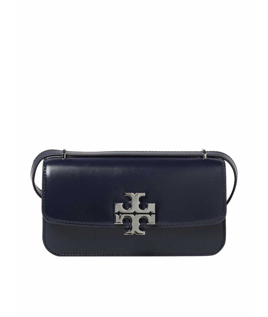 TORY BURCH Темно-синяя кожаная сумка через плечо, фото 1
