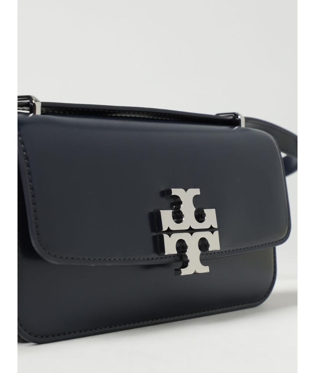 TORY BURCH Темно-синяя кожаная сумка через плечо, фото 3