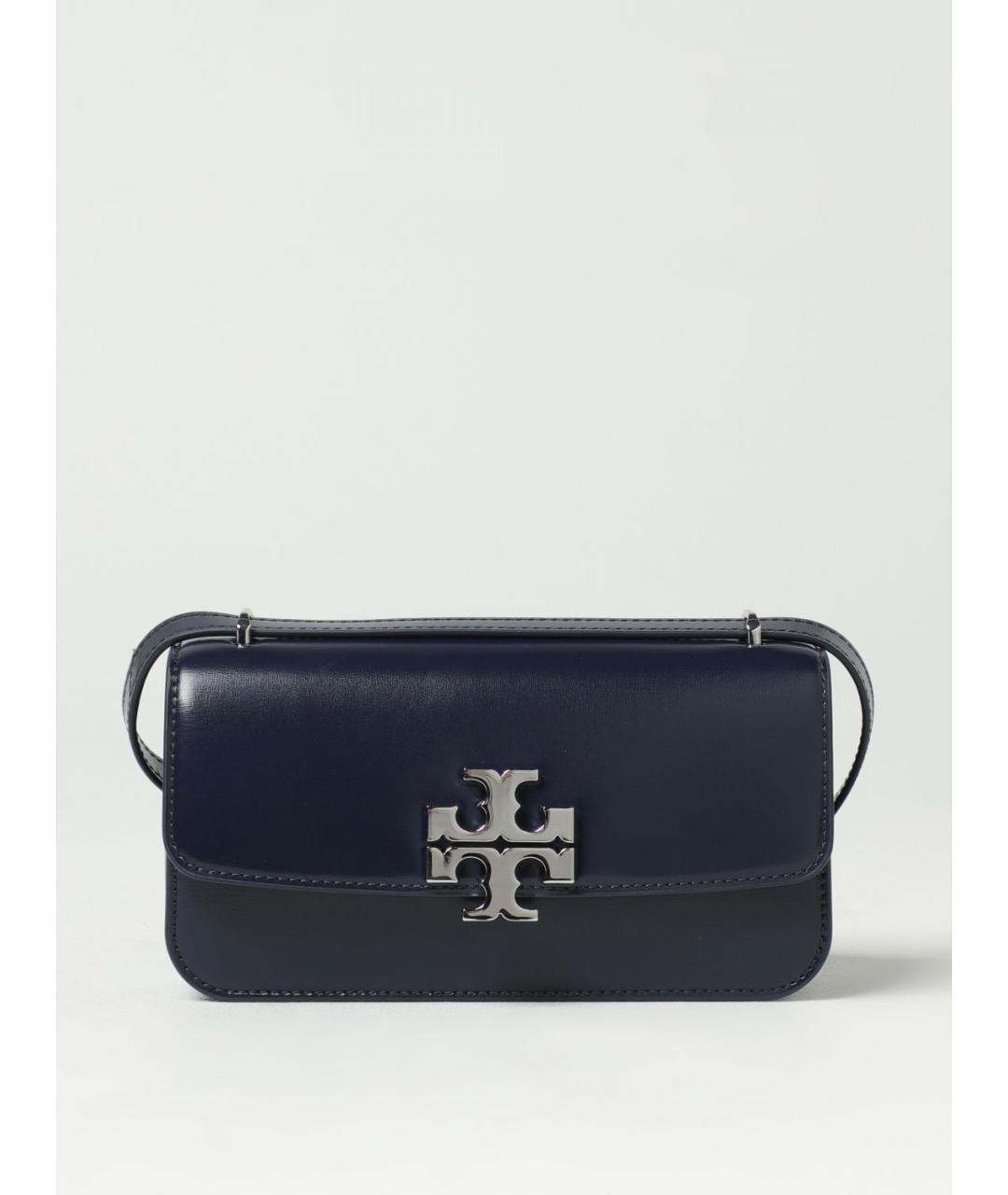 TORY BURCH Темно-синяя кожаная сумка через плечо, фото 4