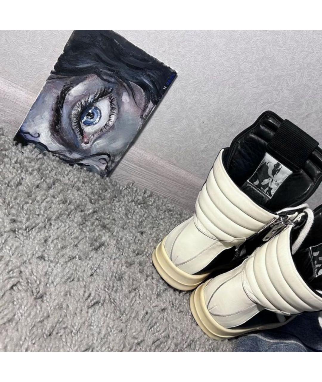 RICK OWENS Черные кожаные кеды, фото 4