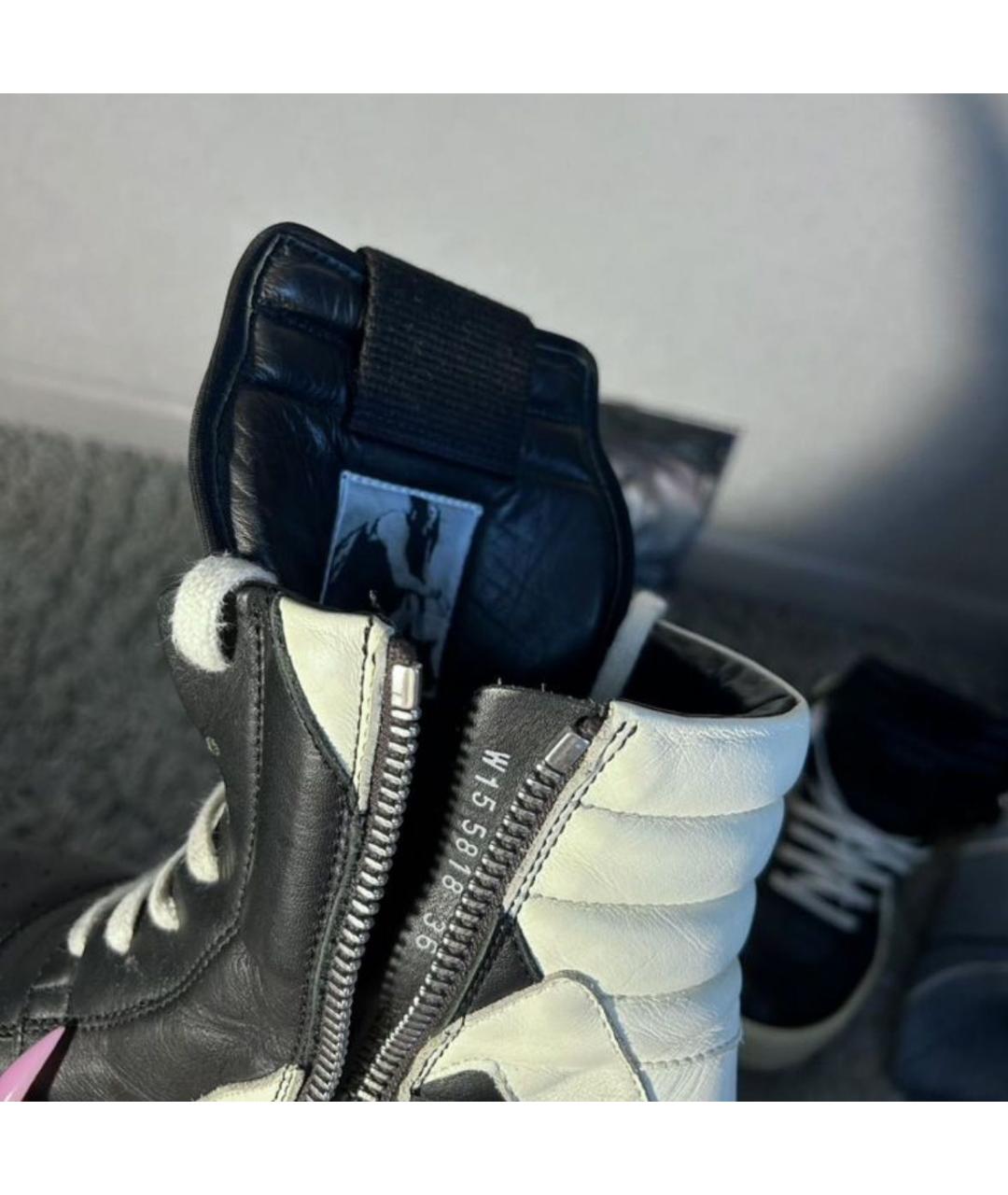 RICK OWENS Черные кожаные кеды, фото 6