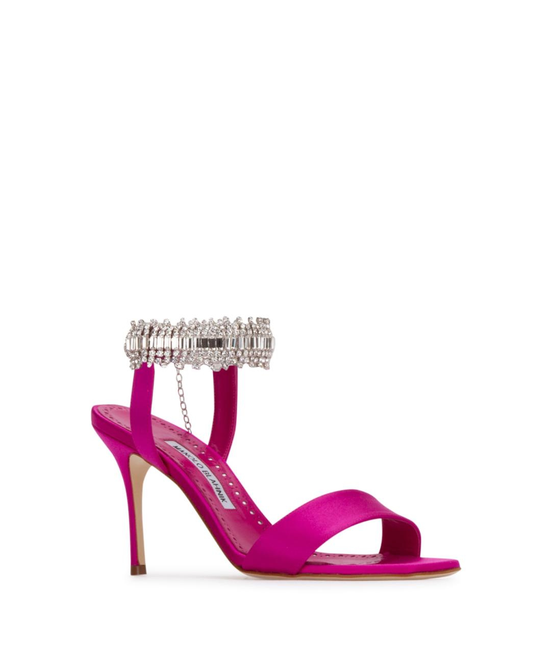 MANOLO BLAHNIK Фуксия текстильные босоножки, фото 2