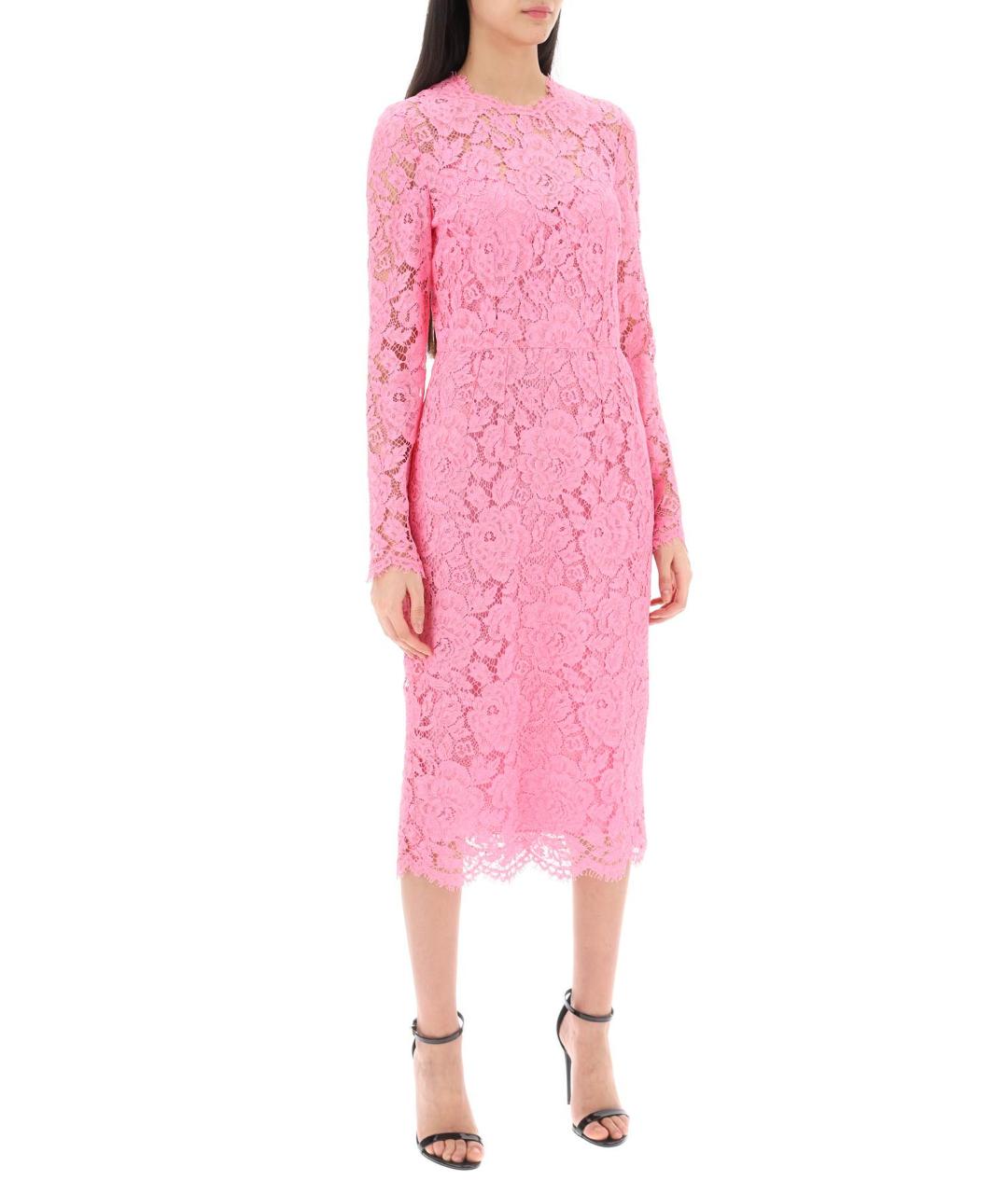 DOLCE&GABBANA Розовое повседневное платье, фото 2