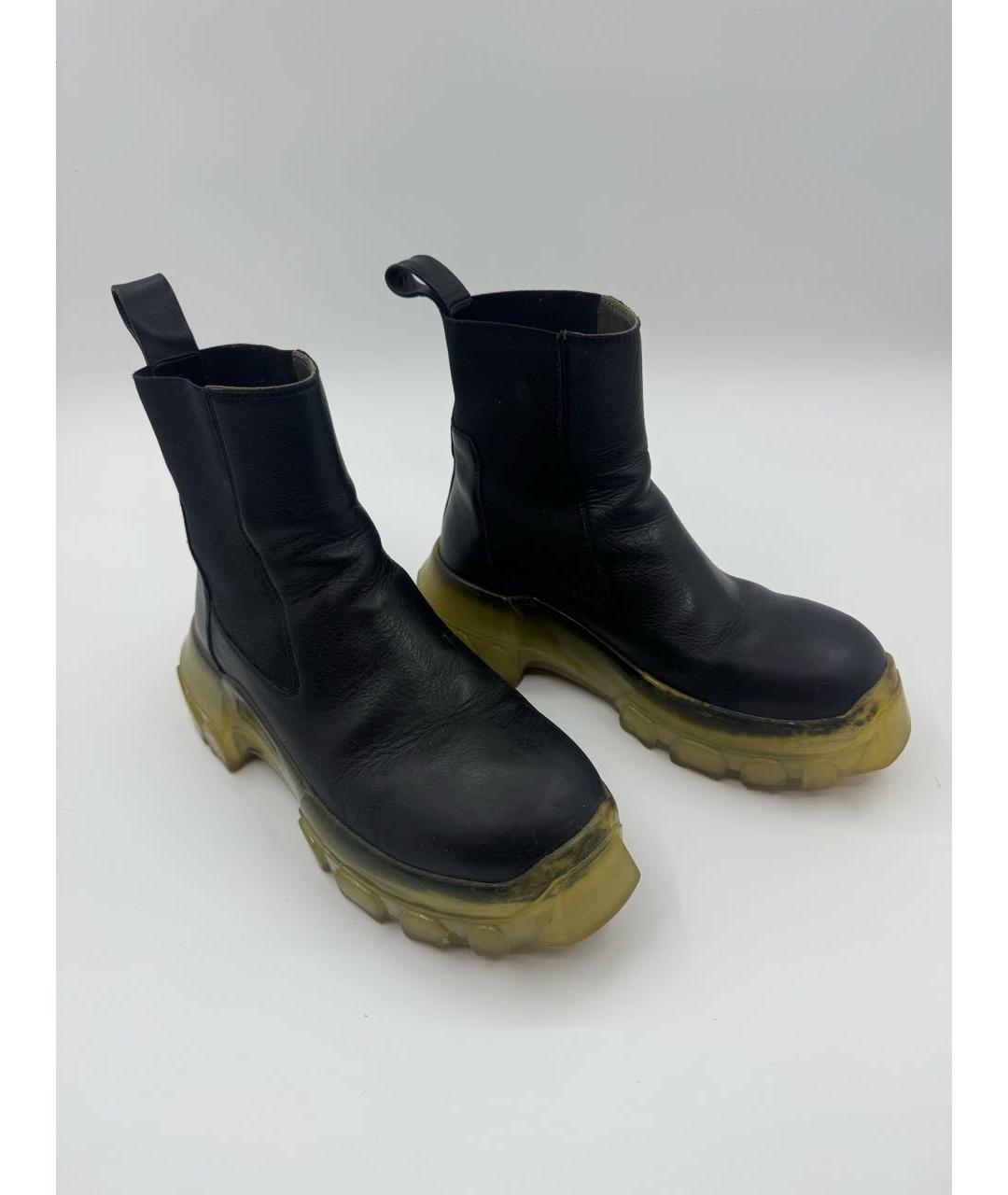 RICK OWENS Черные кожаные ботинки, фото 3