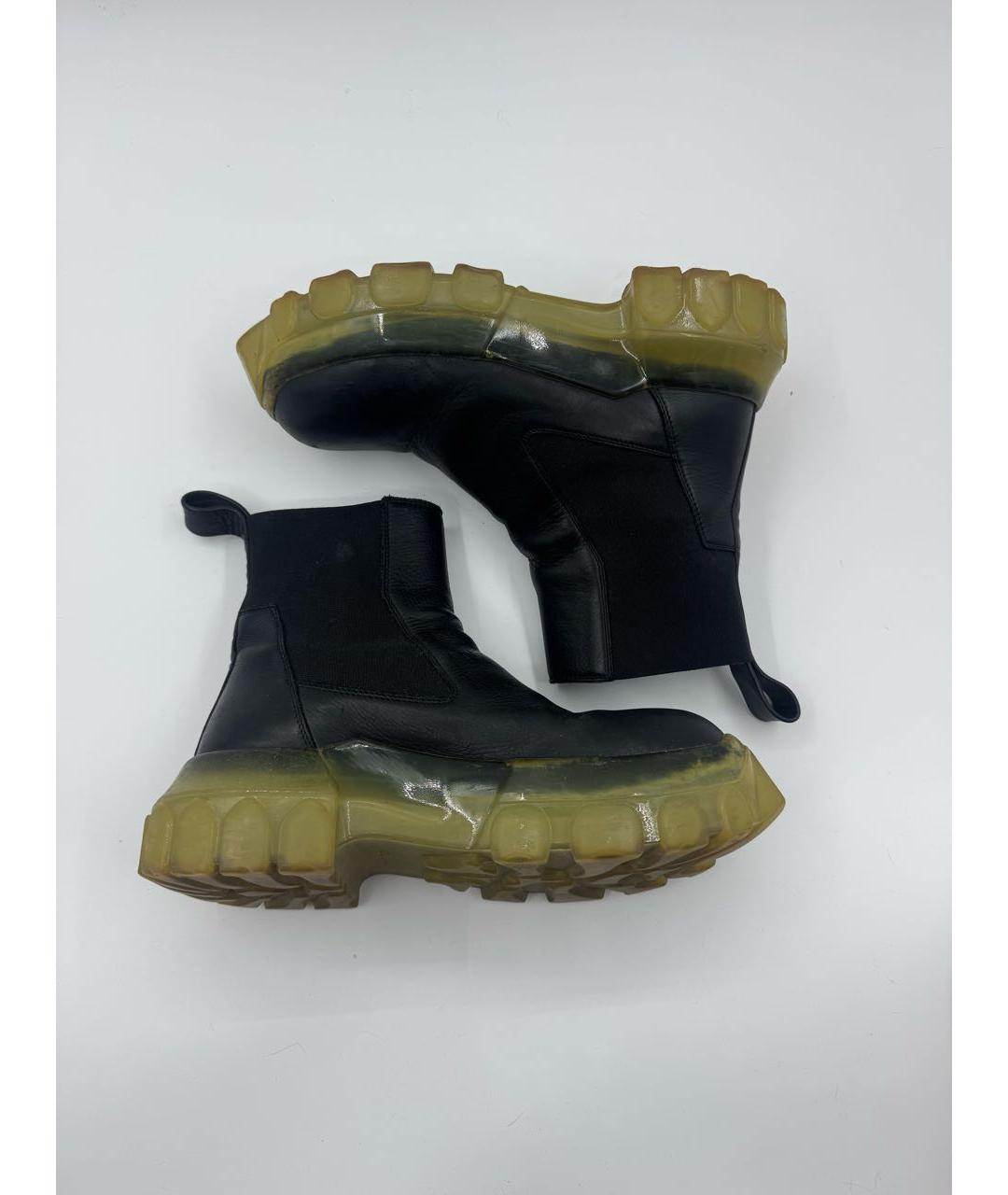 RICK OWENS Черные кожаные ботинки, фото 4
