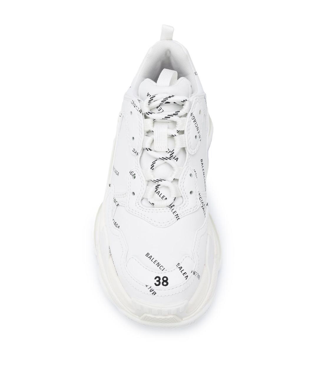 BALENCIAGA Белые кроссовки из искусственной кожи, фото 4