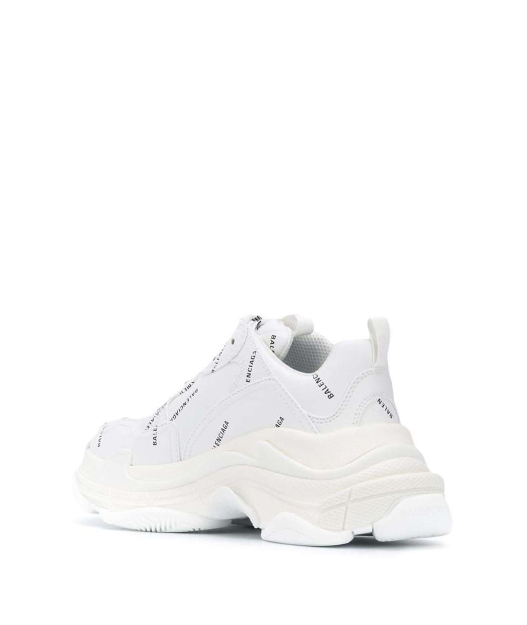 BALENCIAGA Белые кроссовки из искусственной кожи, фото 3