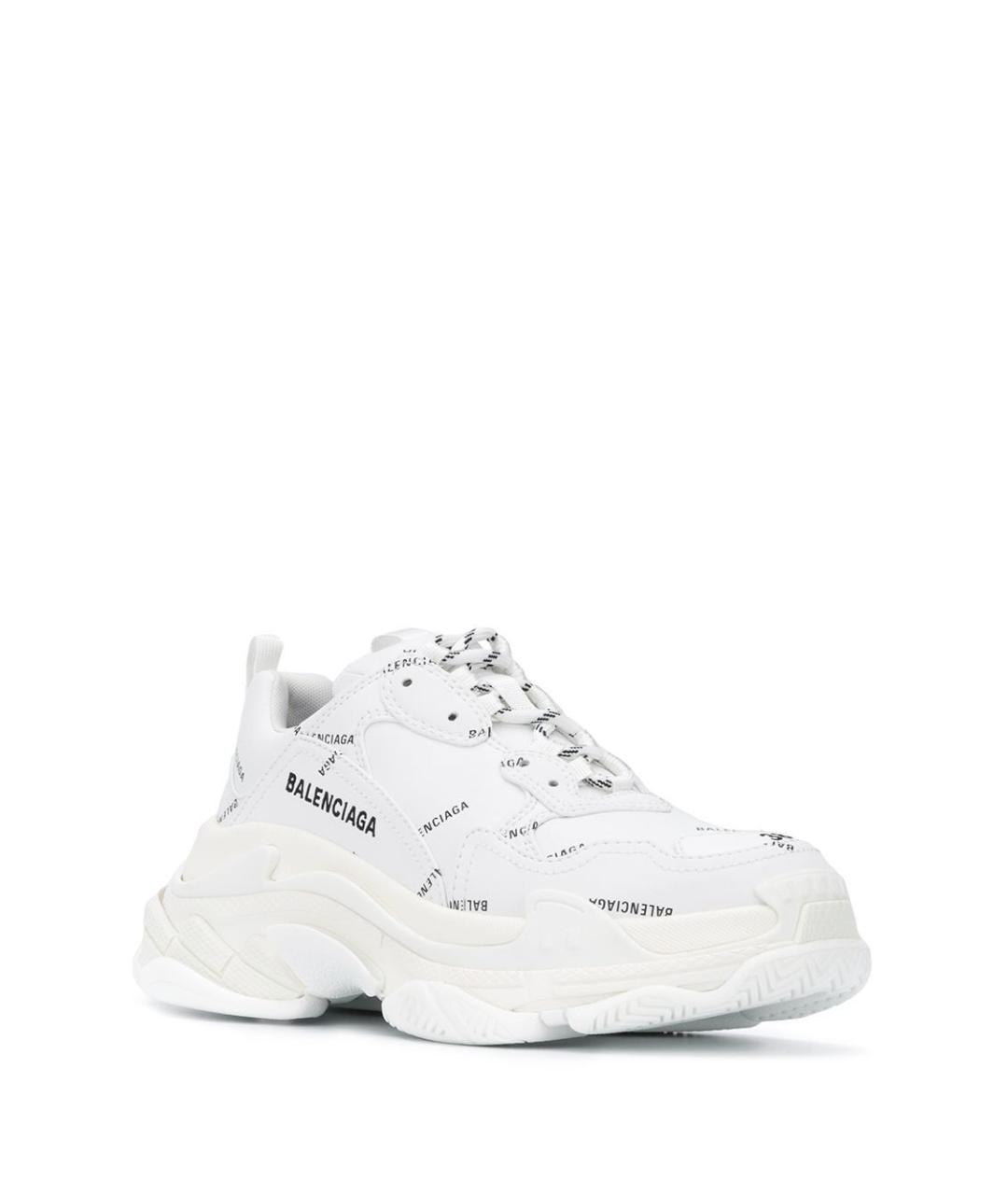 BALENCIAGA Белые кроссовки из искусственной кожи, фото 2