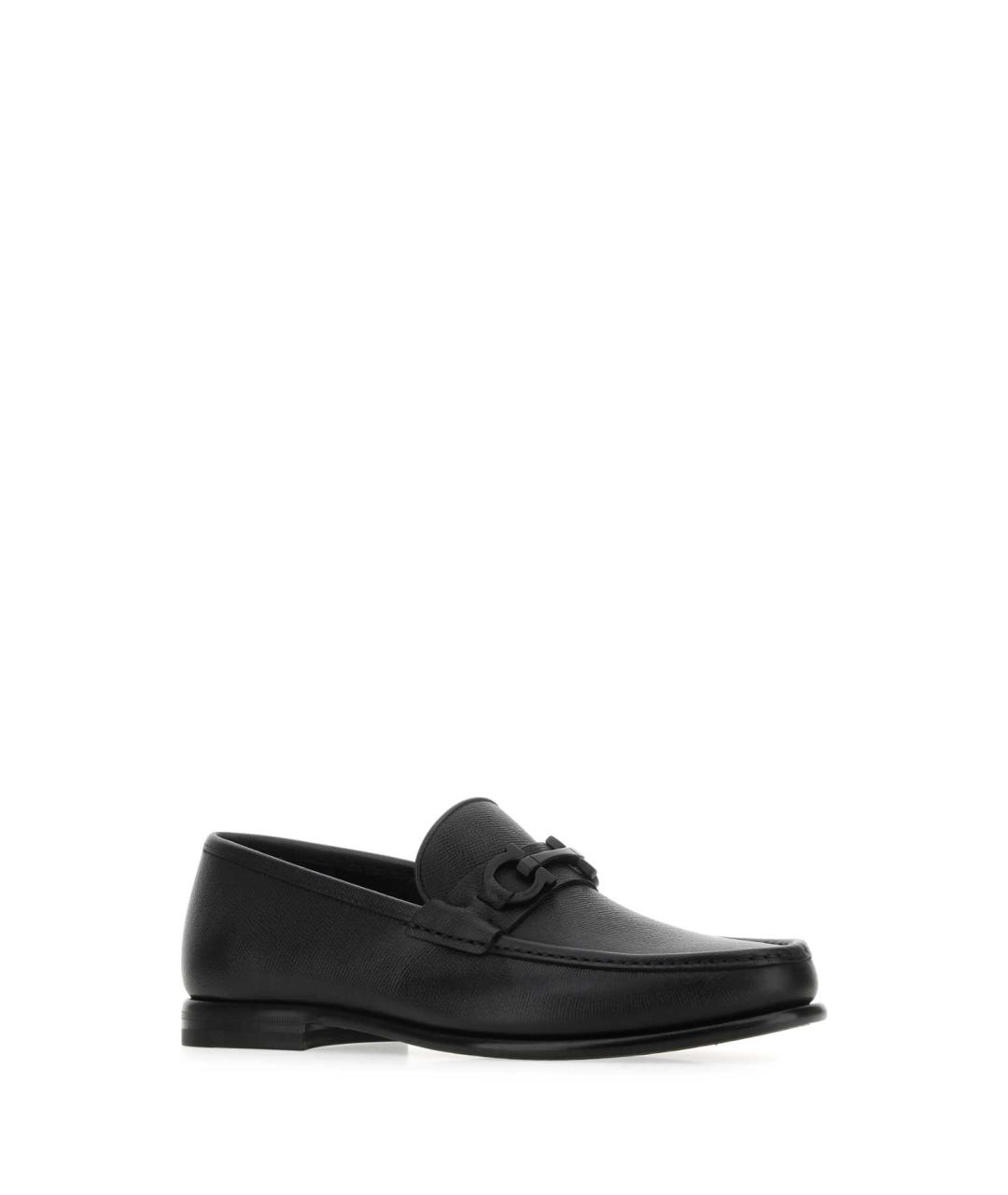 FERRAGAMO Черные кожаные лоферы, фото 2
