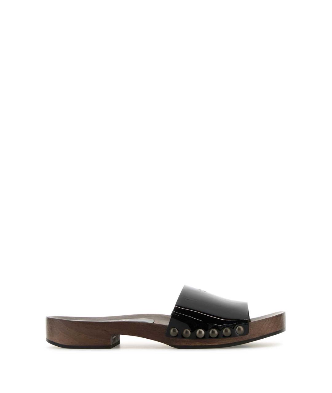 MIU MIU Черные кожаные мюли, фото 1
