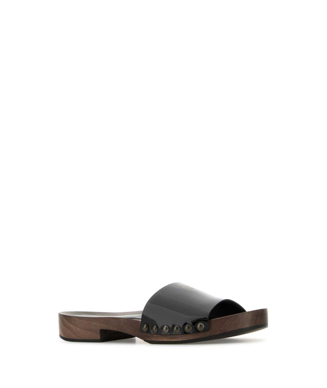 MIU MIU Черные кожаные мюли, фото 2