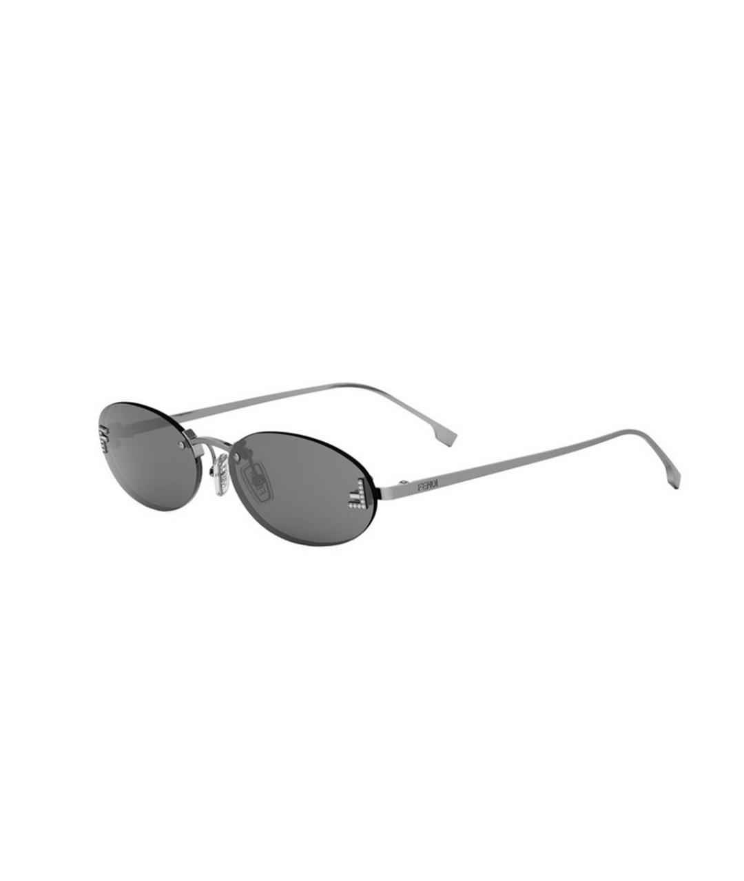 FENDI Серые металлические солнцезащитные очки, фото 1