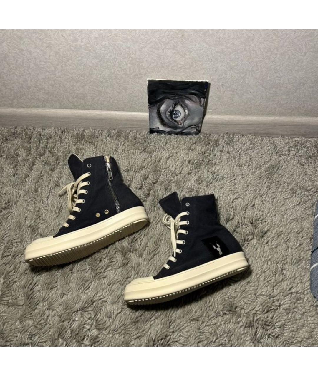 RICK OWENS DRKSHDW Черные текстильные кеды, фото 6