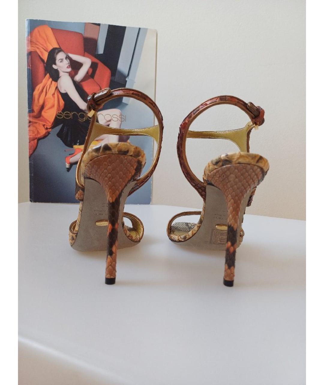 SERGIO ROSSI Мульти кожаные босоножки, фото 7