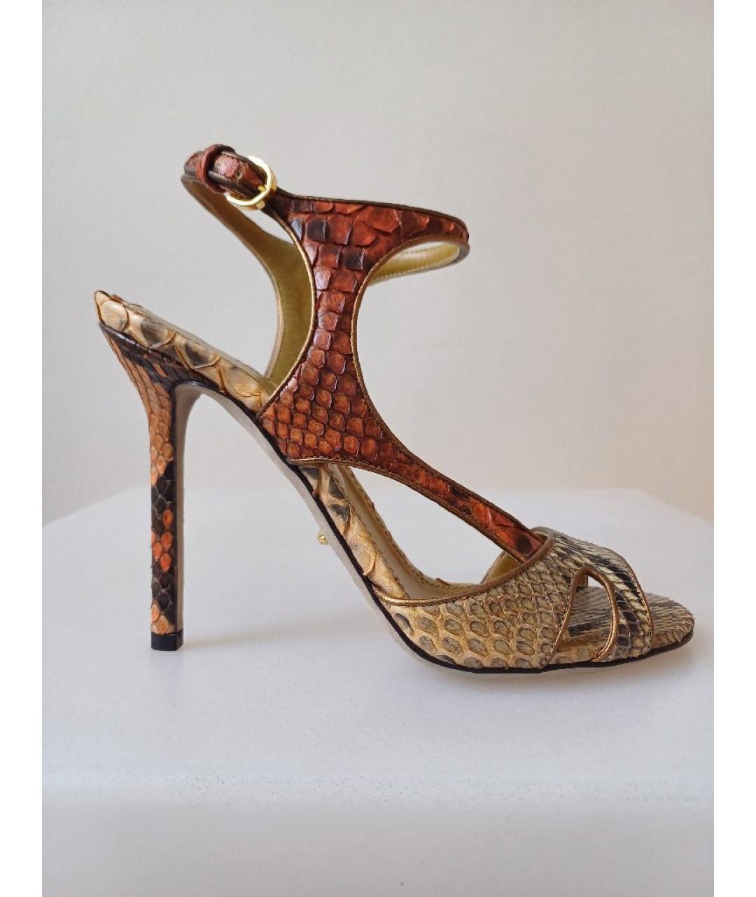 SERGIO ROSSI Мульти кожаные босоножки, фото 9