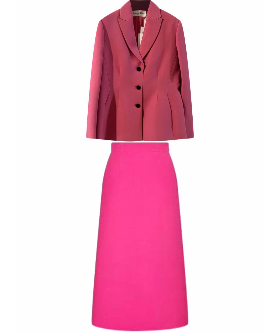 CHRISTIAN DIOR Розовый креповый костюм с юбками, фото 1