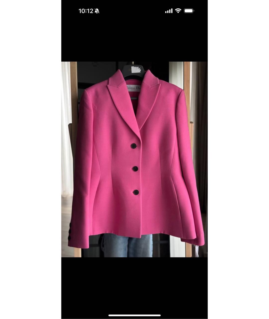 CHRISTIAN DIOR Розовый креповый костюм с юбками, фото 4