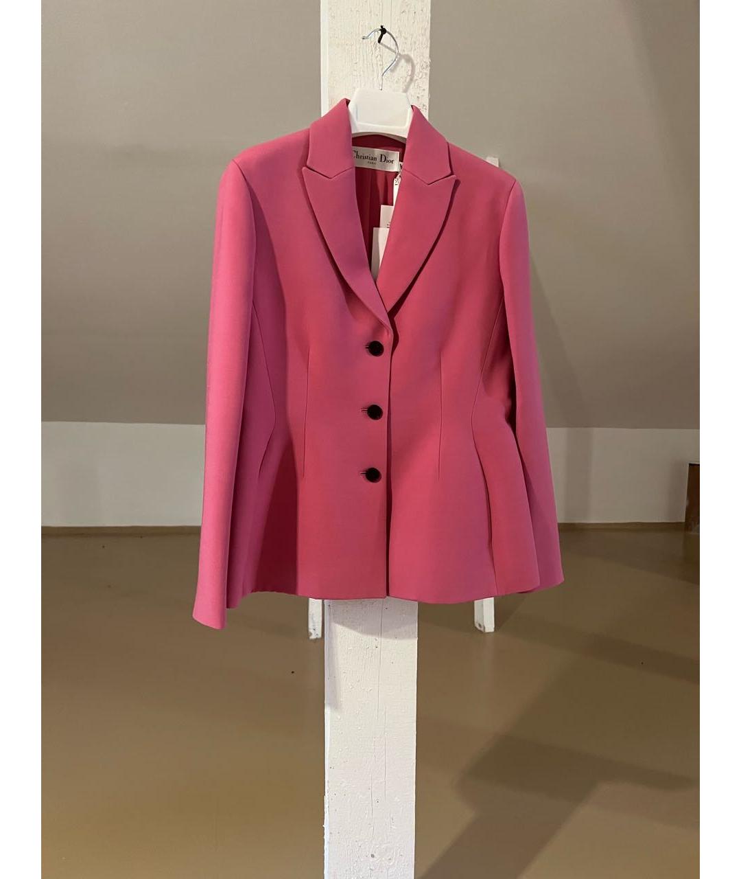 CHRISTIAN DIOR Розовый креповый костюм с юбками, фото 3