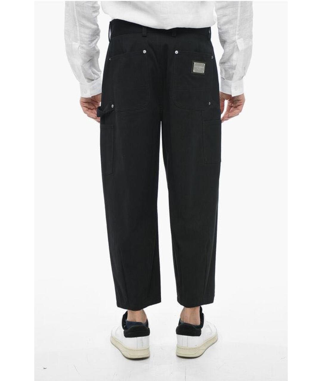 DOLCE&GABBANA Черные хлопковые брюки чинос, фото 3