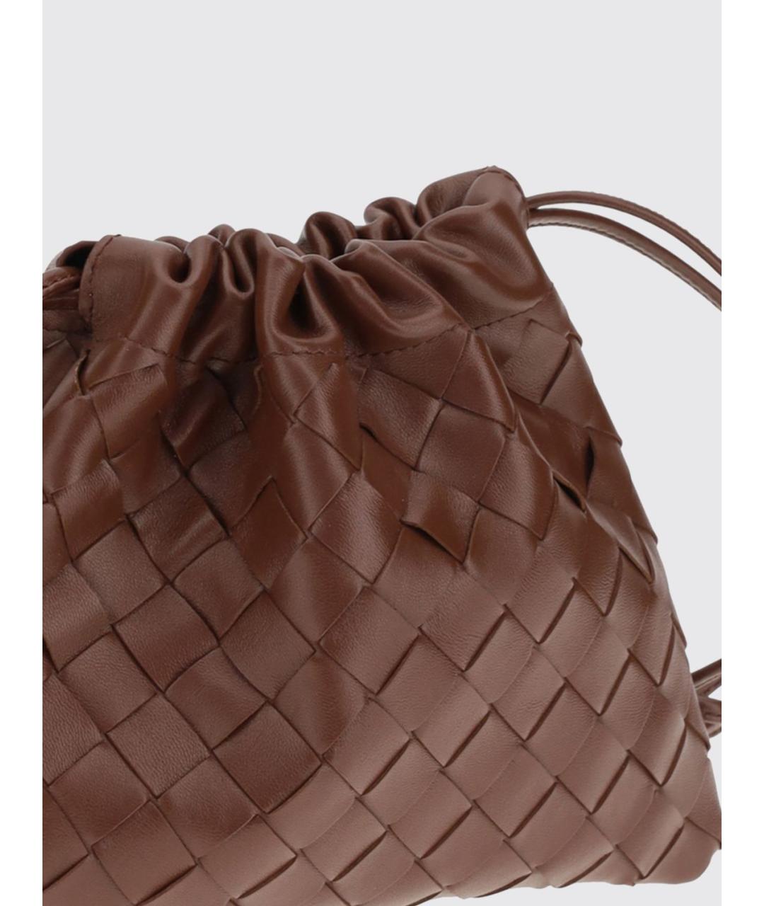 BOTTEGA VENETA Коричневая кожаная сумка с короткими ручками, фото 3