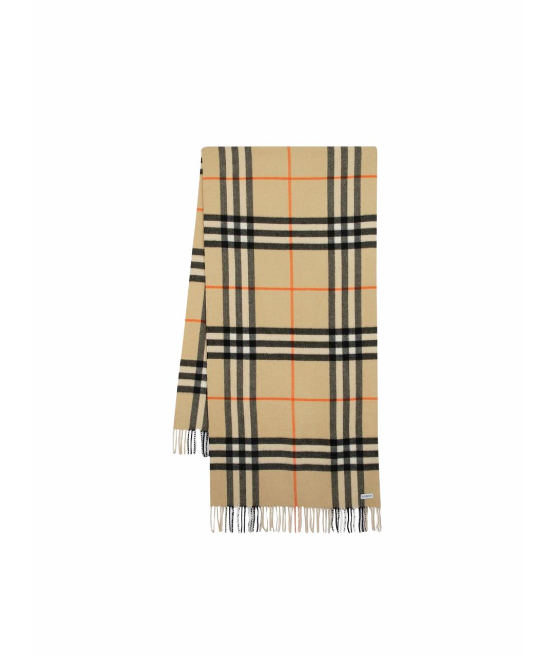BURBERRY Бежевый кашемировый шарф, фото 1