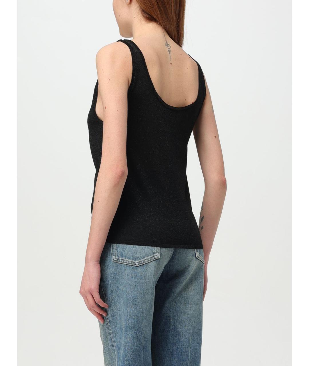 SAINT LAURENT Черная вискозная майка, фото 4
